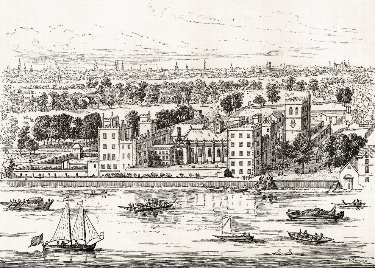 Palazzo di Lambeth dal Tamigi, da 
