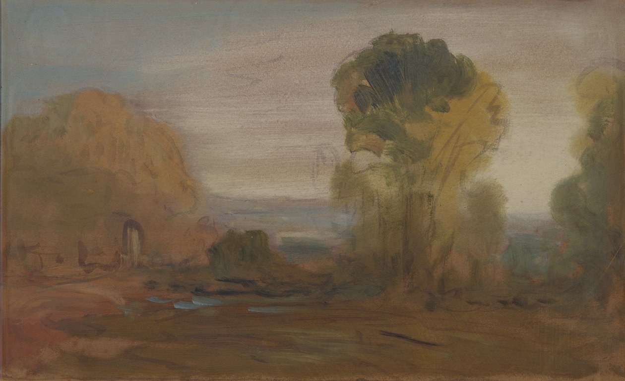 Paesaggio con alberi, precedentemente attribuito a J.M.W. Turner (1775-1851) e anche attribuito a Peter de Wint (1784-1849) da English School