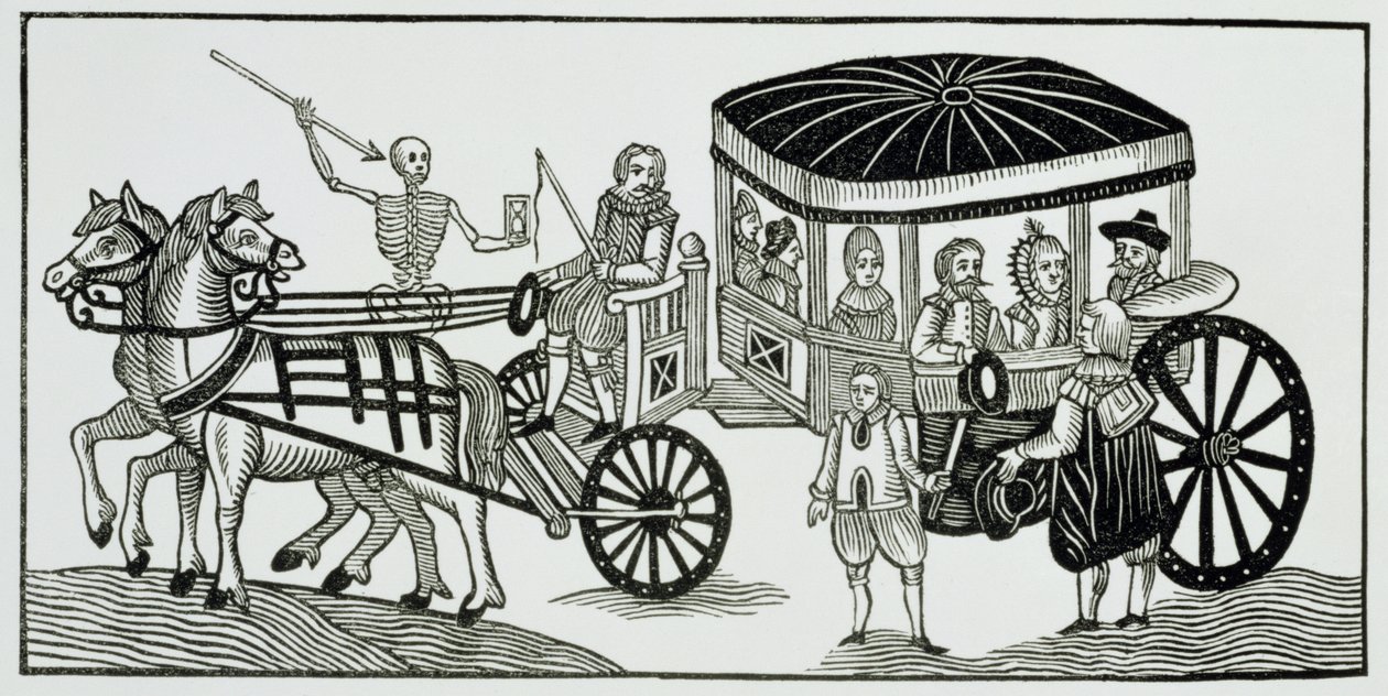 Londinesi che fuggono in campagna per evitare la peste, 1630 da English School