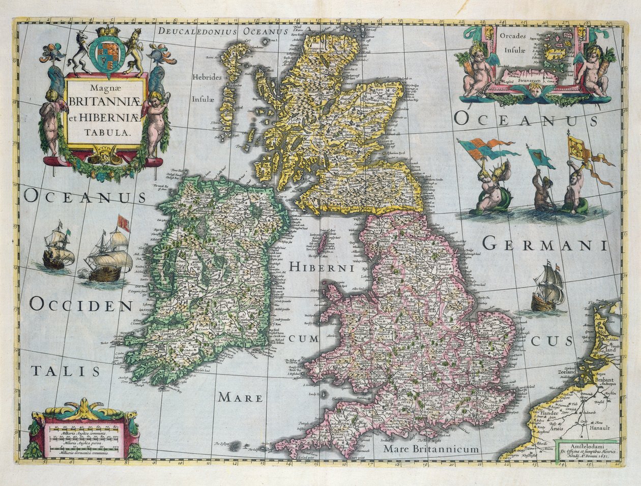 Mappa della Gran Bretagna, 1631 da English School