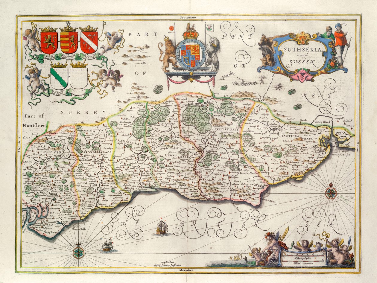 Mappa del Sussex da English School