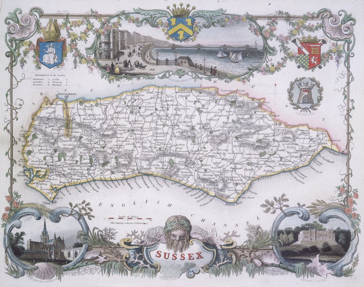 Mappa del Sussex da English School