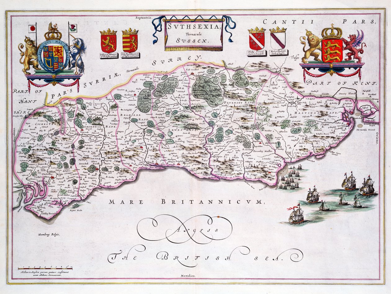 Mappa del Sussex da English School