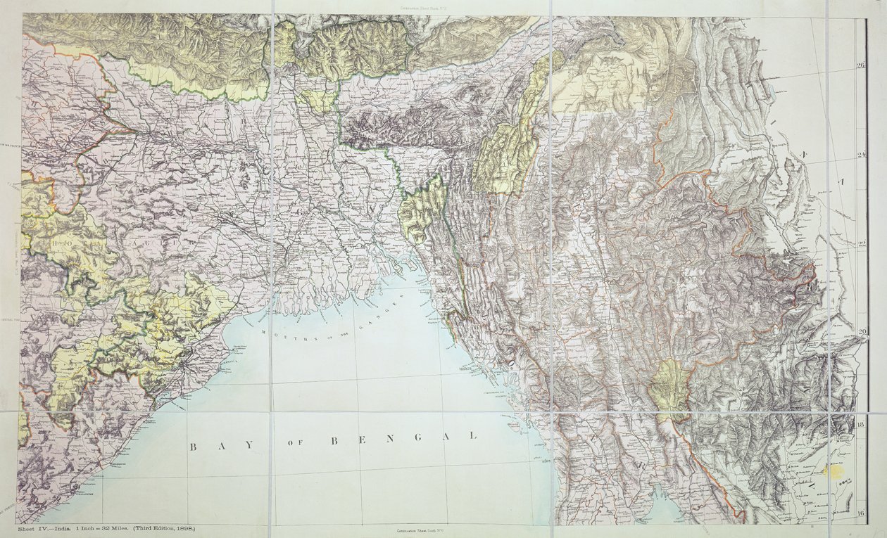 Mappa della Baia del Bengala, 1898 da English School