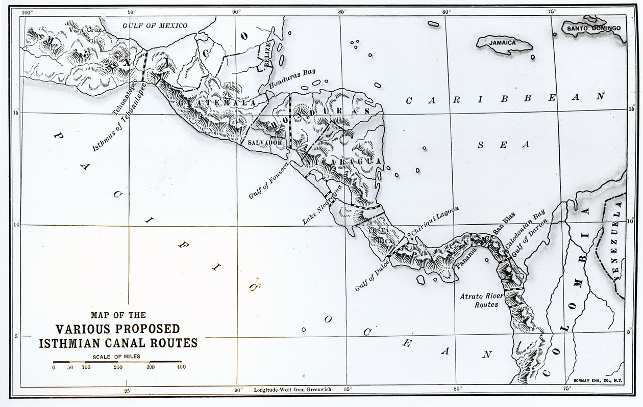Mappa dei vari percorsi proposti per il canale dell