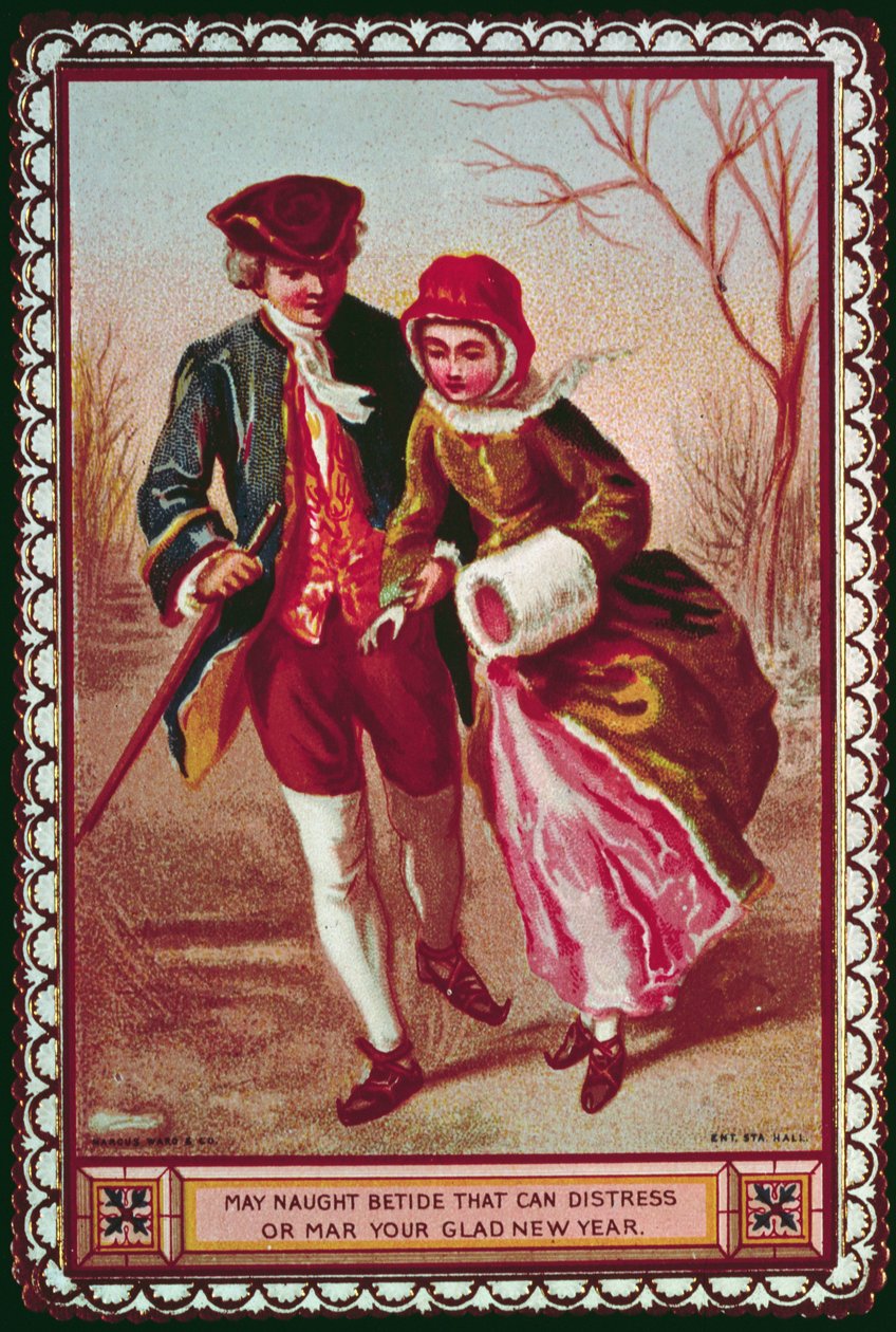 Che nulla possa turbare o rovinare il tuo felice nuovo anno, pub. da Marcus Ward und Co. da English School
