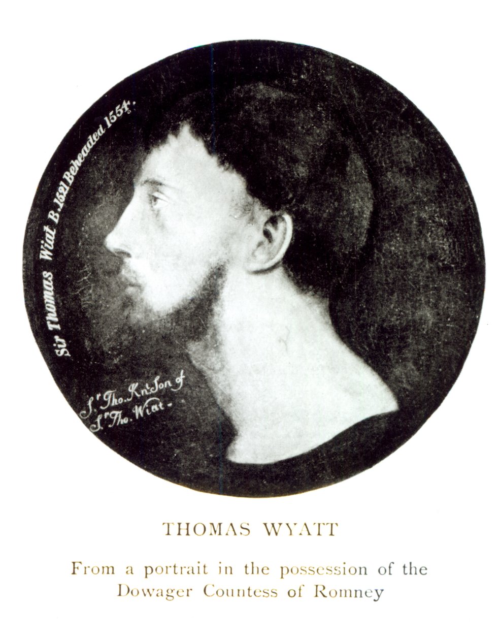 Ritratto medaglione di Sir Thomas Wyatt il Giovane (c.1521-54) da English School