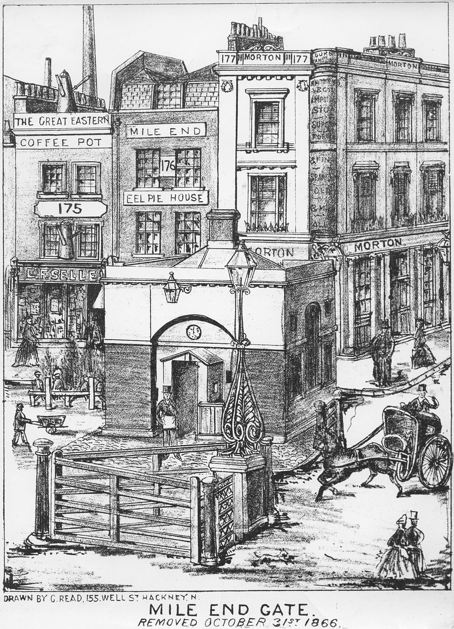 Mile End Gate, c.1866 da English School