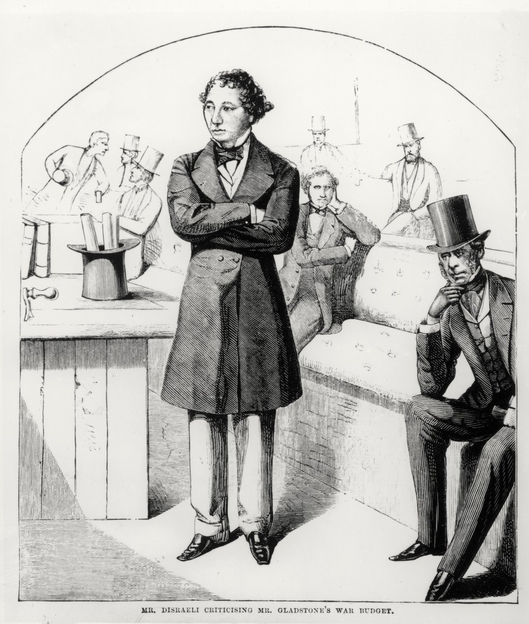 Il Signor Disraeli Critica il Bilancio di Guerra del Signor Gladstone c.1853-54 da English School