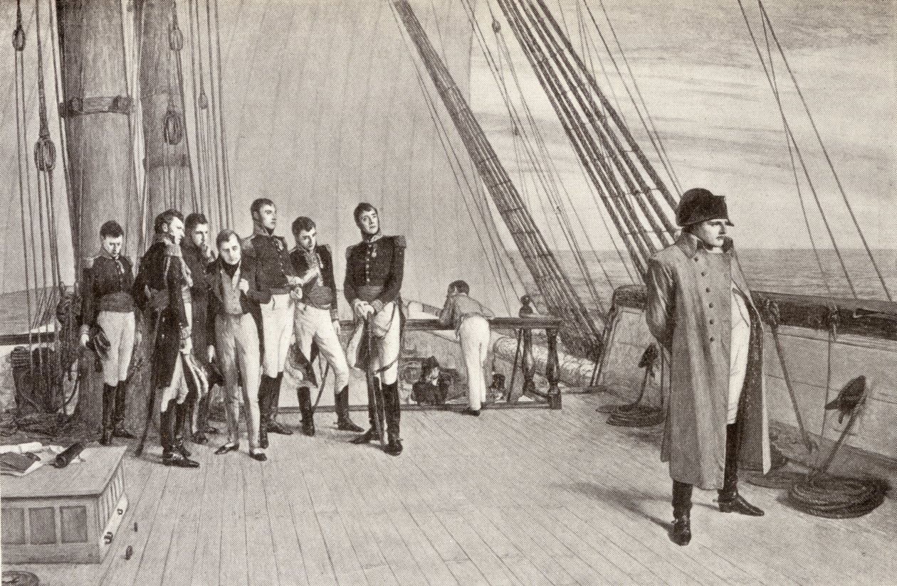 Napoleone a bordo del Bellerophon da English School