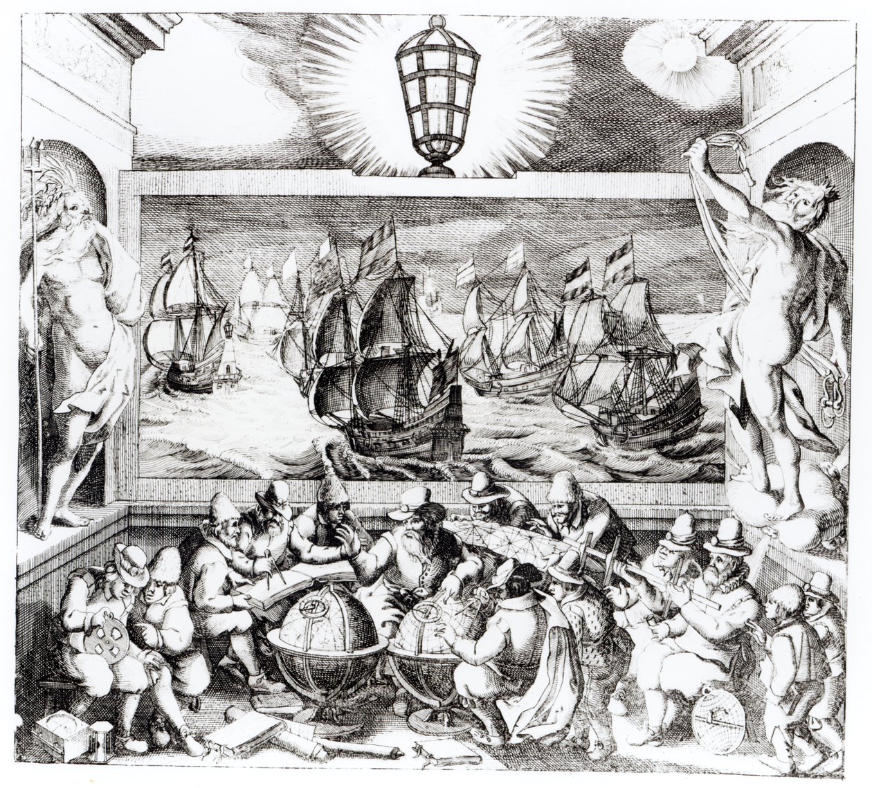 Frontespizio della Navigazione, 1600 da English School