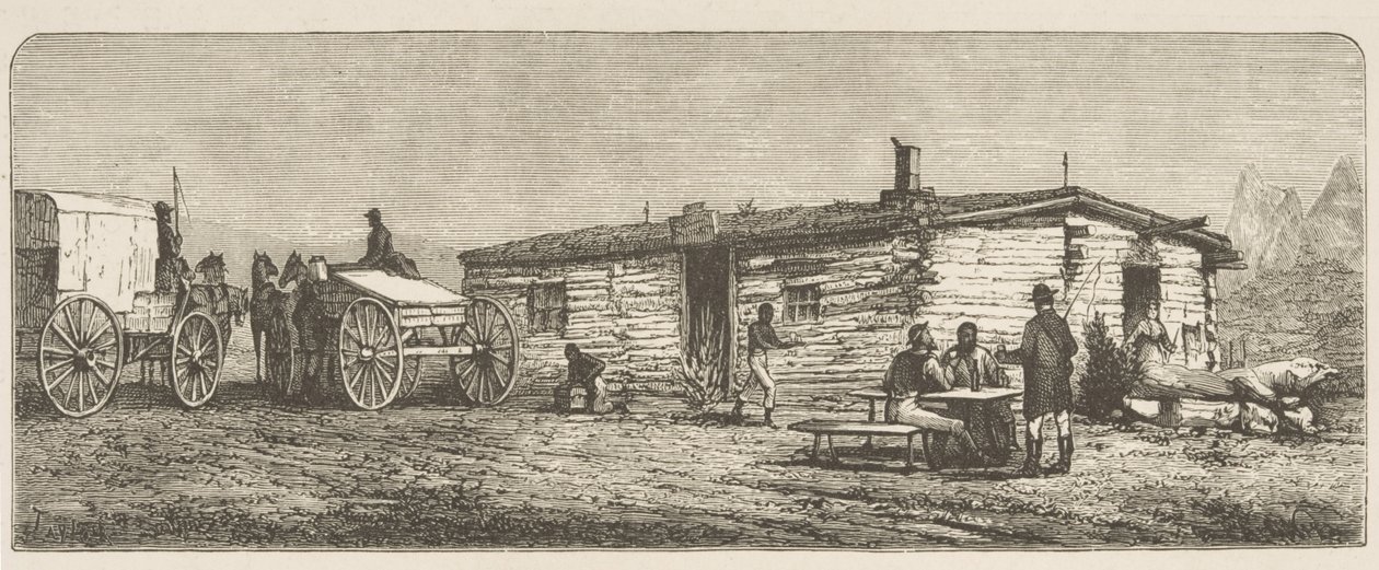 Vecchia Stazione Postale sulla Prateria, vicino a Denver, c.1870, da 