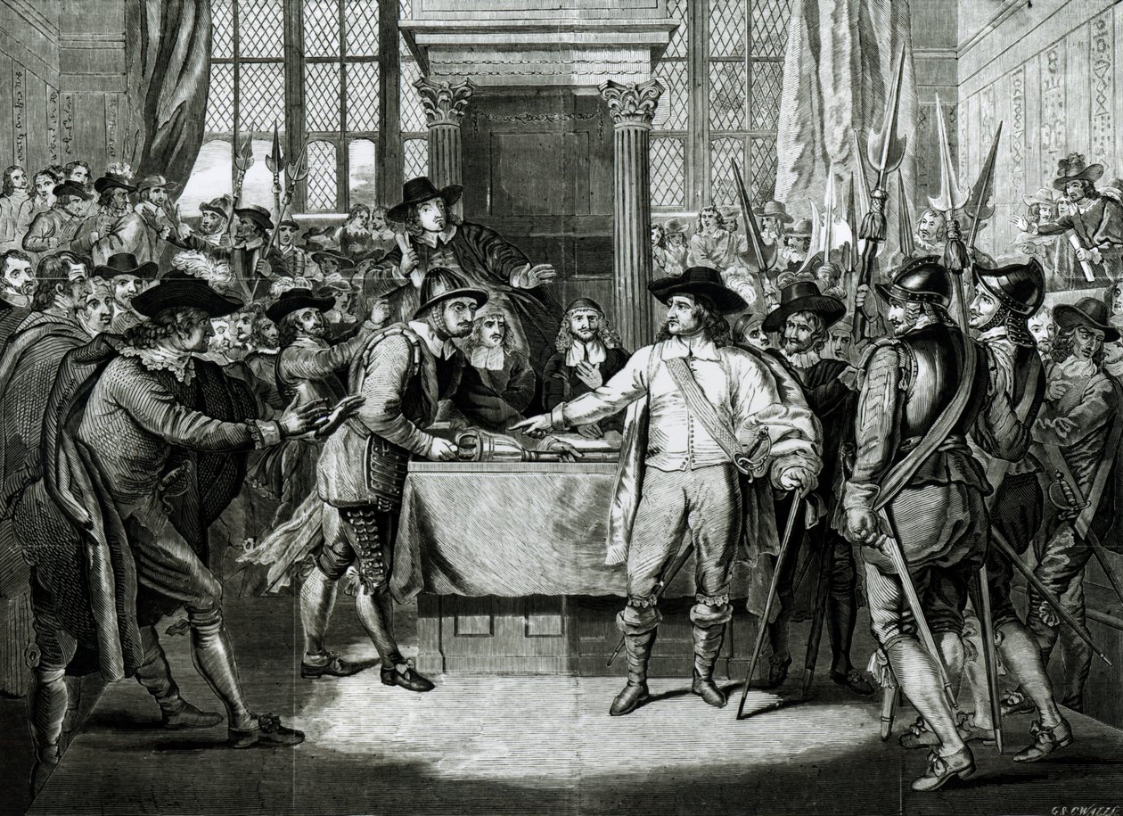 Oliver Cromwell (1599-1658) scioglie il Lungo Parlamento nel 1653 da English School
