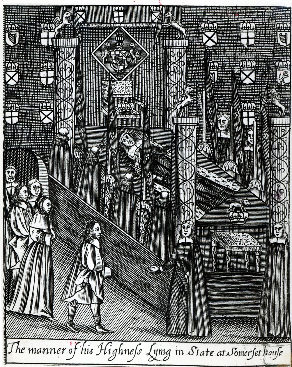 Oliver Cromwell (1599-1658) in stato, c.1658 da English School