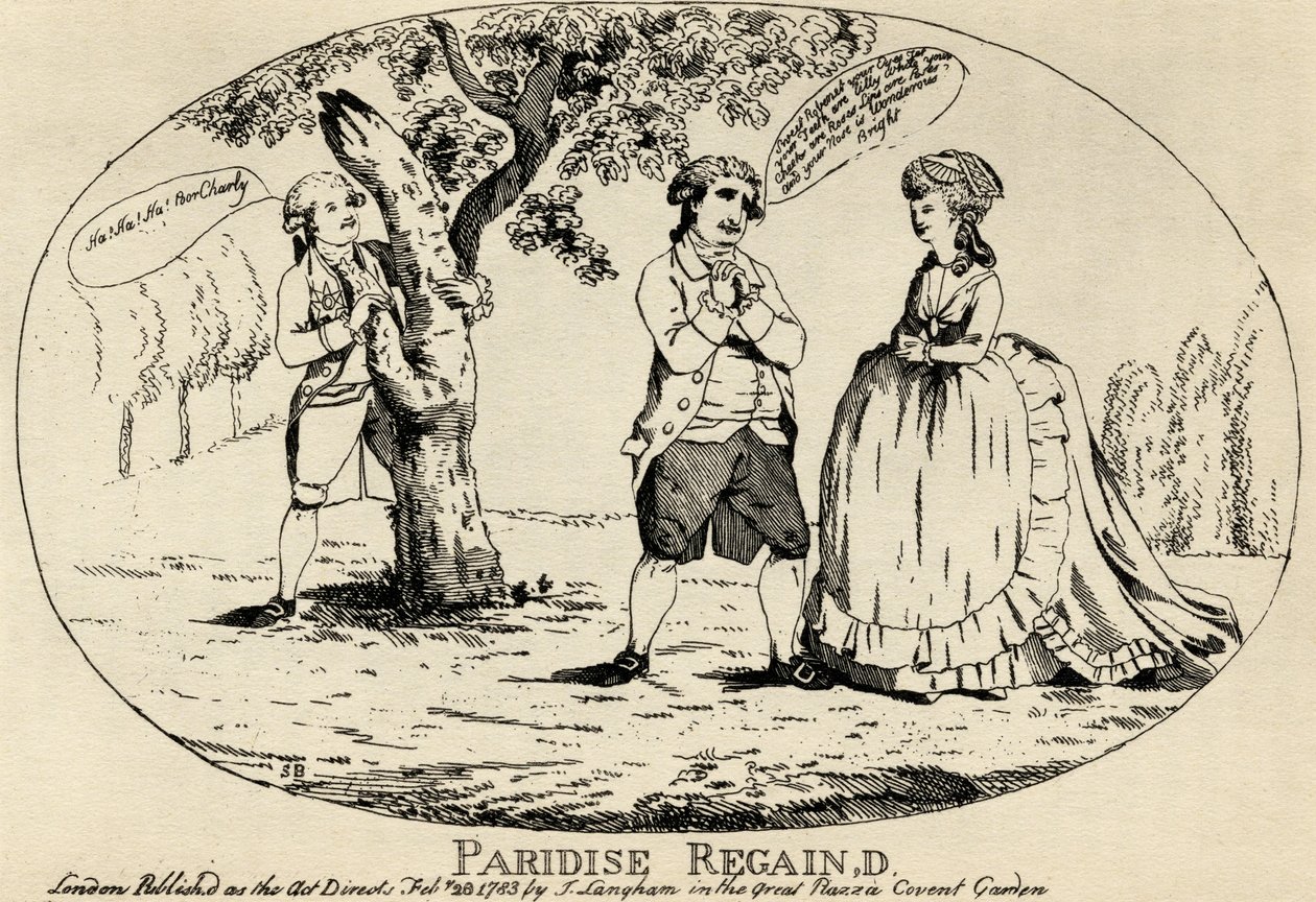 Paradiso Riconquistato, pubblicato da J. Langham, 1783 da English School