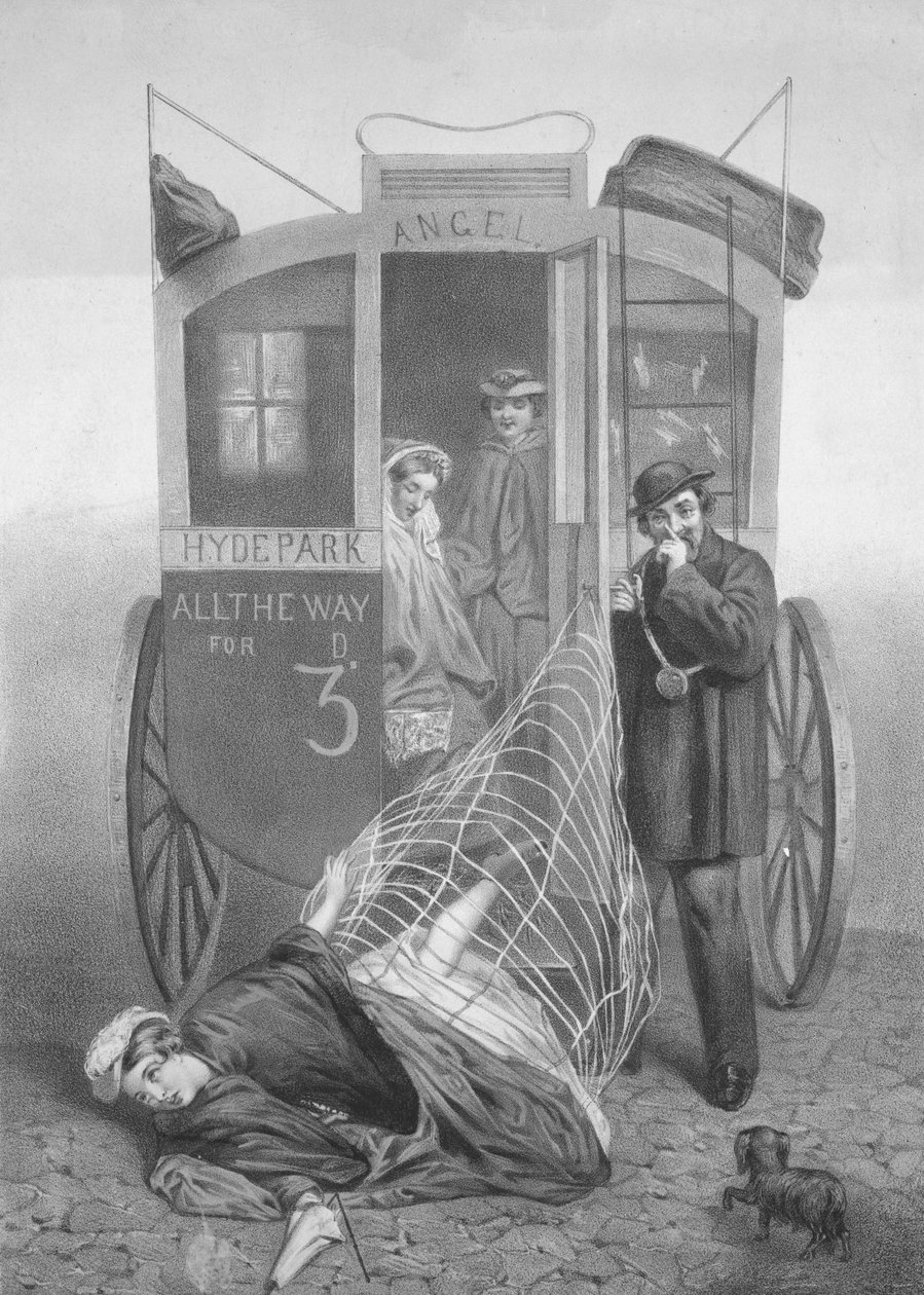 I pericoli del crinolina, 1850-70 da English School