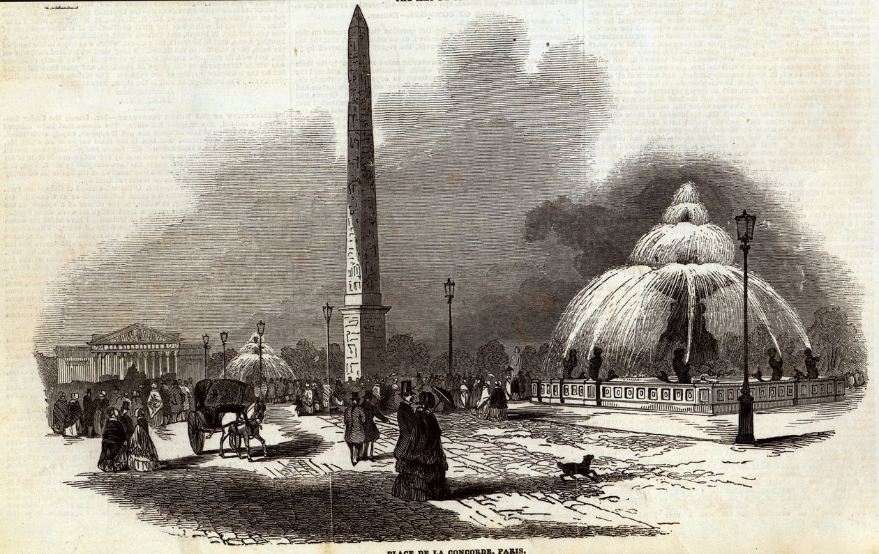 Place de la Concorde, Parigi, da The Illustrated London News, 2 agosto 1845 da English School