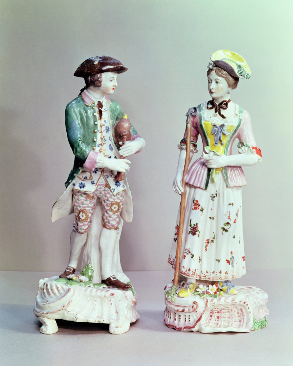 Pastore e pastorella in porcellana di Plymouth, c.1770 da English School