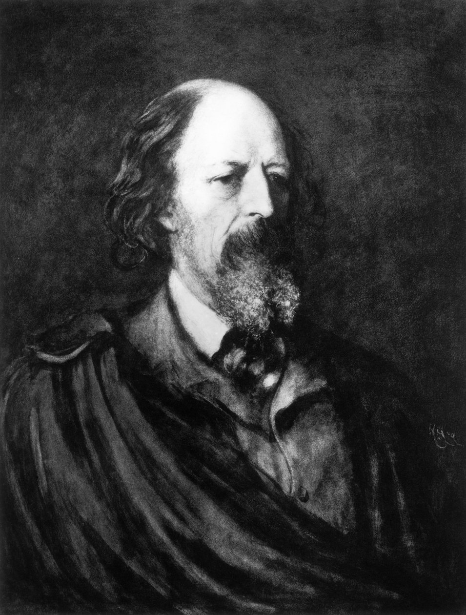 Ritratto di Alfred, Lord Tennyson (1809-92) c.1860s da English School