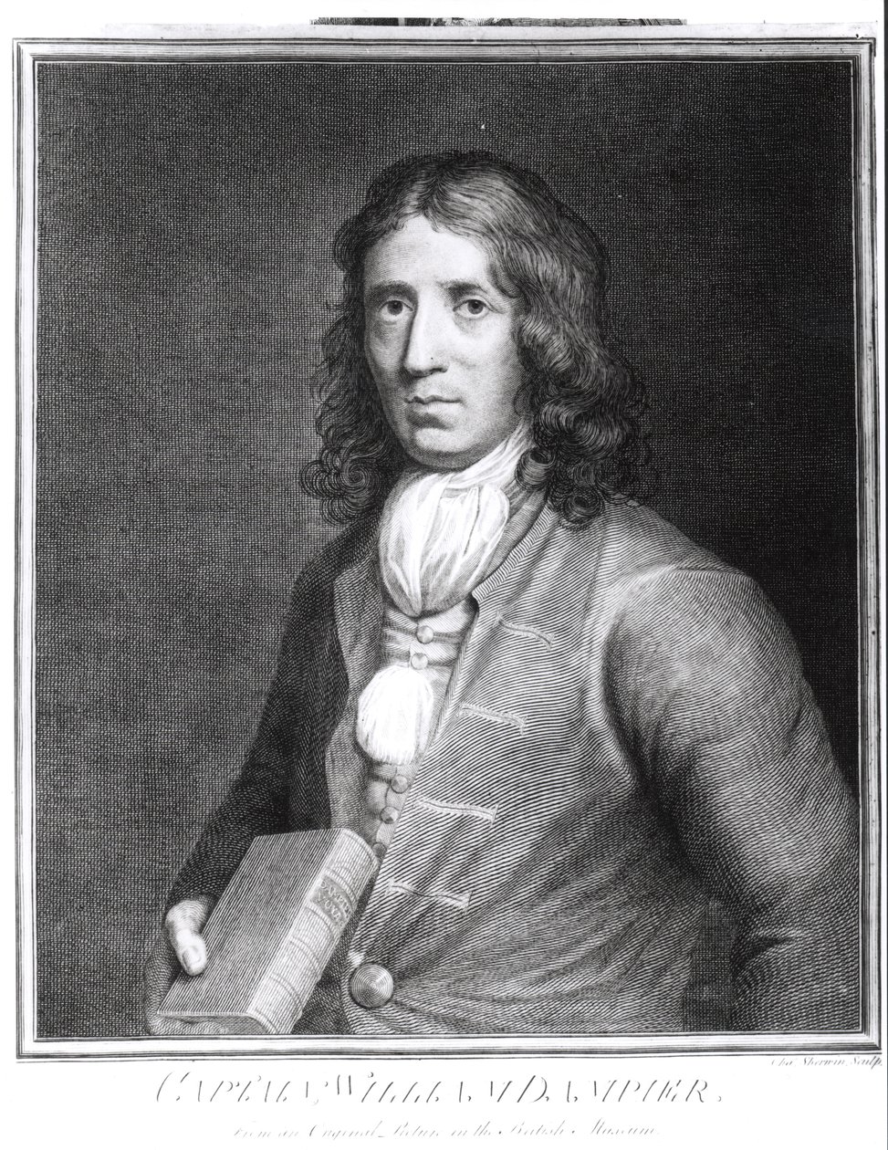Ritratto del capitano William Dampier (1652-1715) inciso da Sherwin da English School