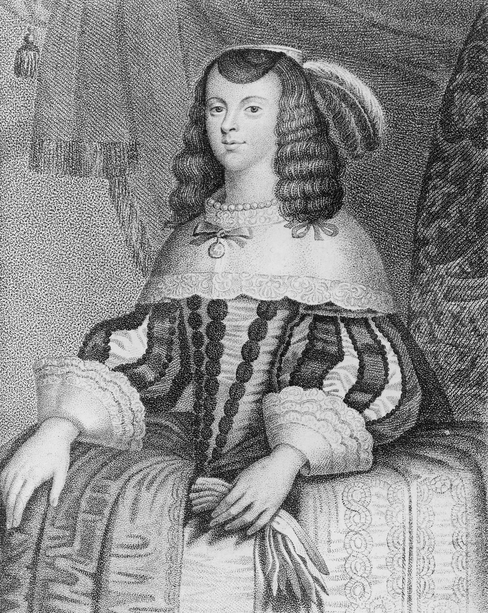 Ritratto di Caterina di Braganza (1638-1705) inciso da Freeman da English School