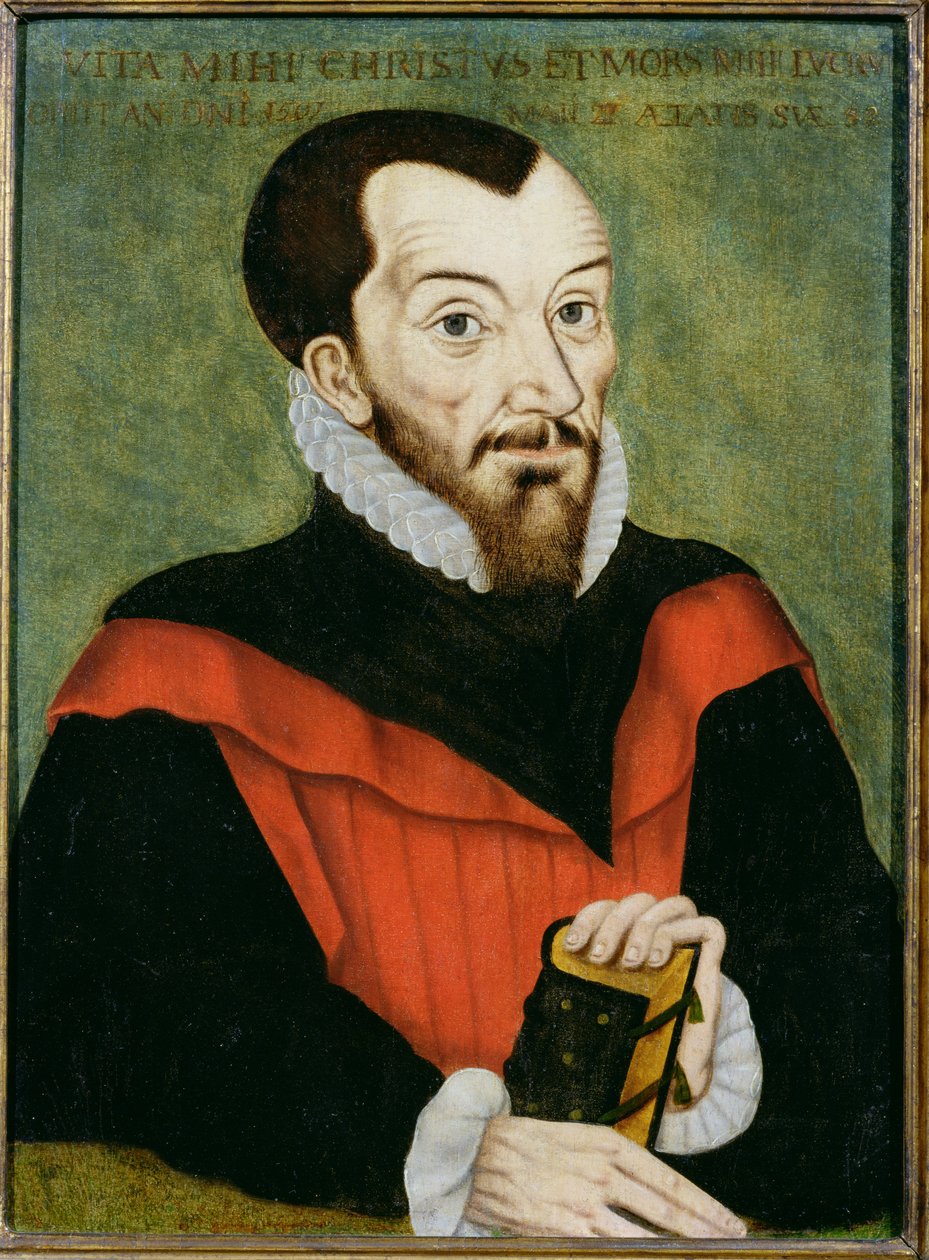 Ritratto di John Rainolds (1549-1607) Presidente del Corpus Christi College e co-editore della Versione Autorizzata della Bibbia da English School