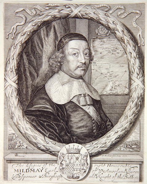 Ritratto di Mildmay Fane, da Atlas of the Counties of England and Wales di Christopher Saxton, inciso da P. Williamson, 1662 da English School