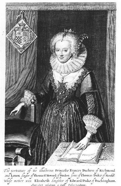 Ritratto della principessa Frances, duchessa di Richmond e Lennox, inciso da Guilh, 1623 da English School