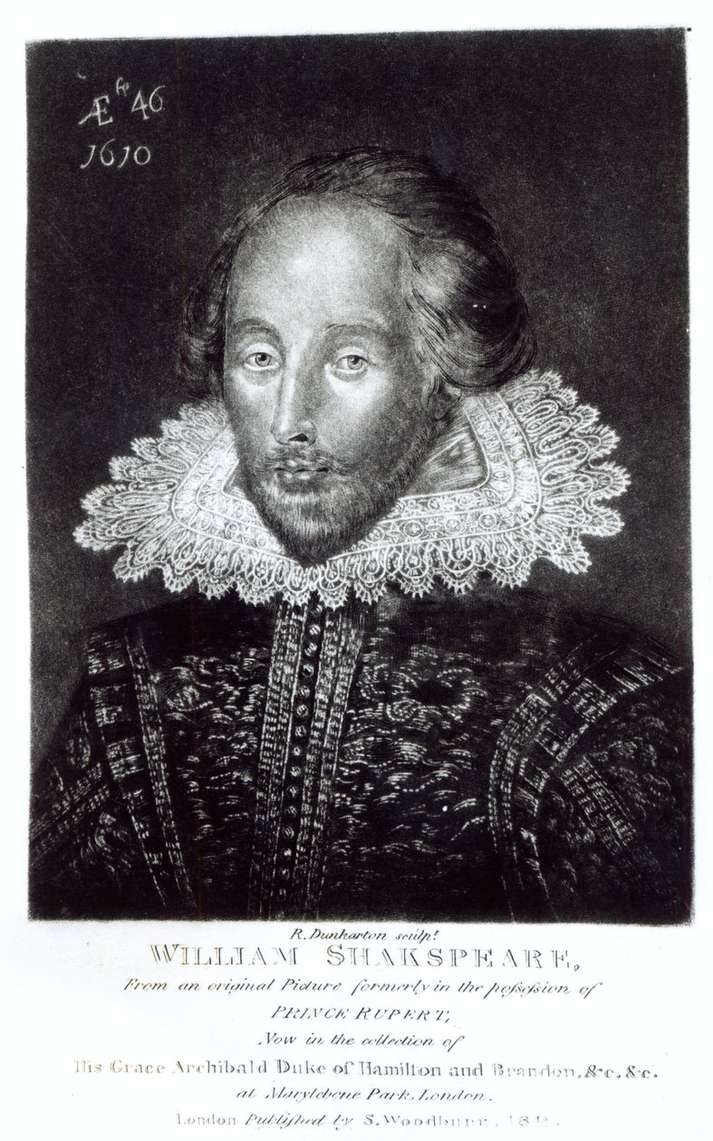Ritratto di William Shakespeare (1564-1616), inciso da Robert Dunkarton (1744-1817), pubblicato da S.Woodburn, 1811 da English School