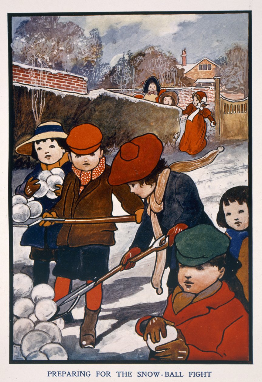 Preparativi per la battaglia di palle di neve da English School