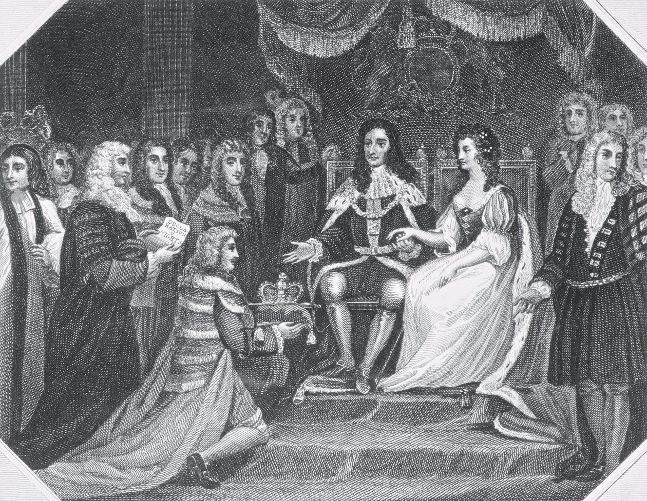 Presentazione della Dichiarazione dei Diritti a Guglielmo III d