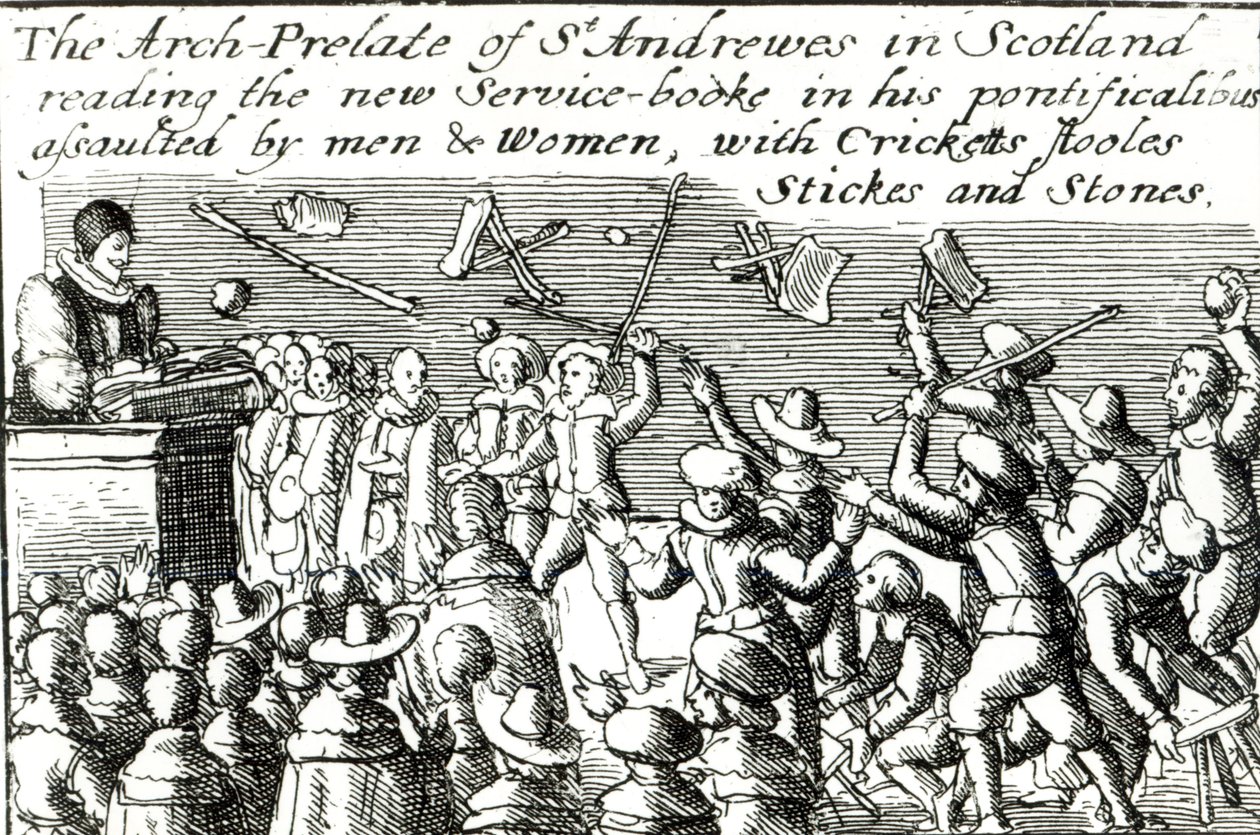 Protestanti a Edimburgo, 1637 da English School