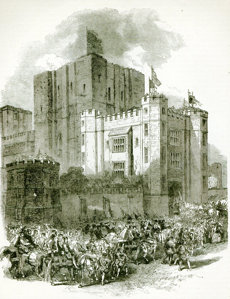 Accoglienza della regina Elisabetta al castello di Kenilworth da English School