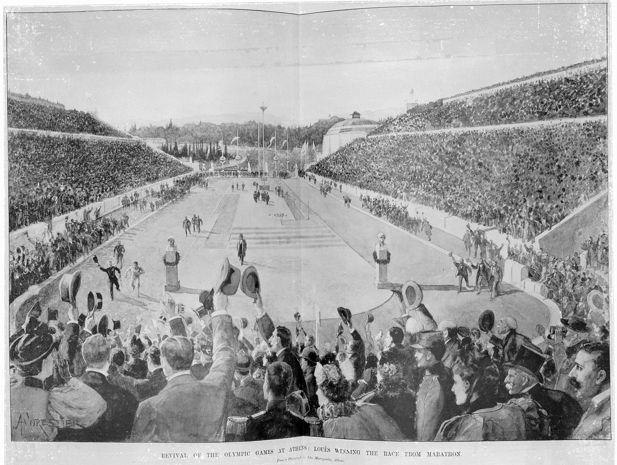 Rinascita dei Giochi Olimpici ad Atene: Loues vince la corsa da Maratona, 10 aprile 1896 da English School
