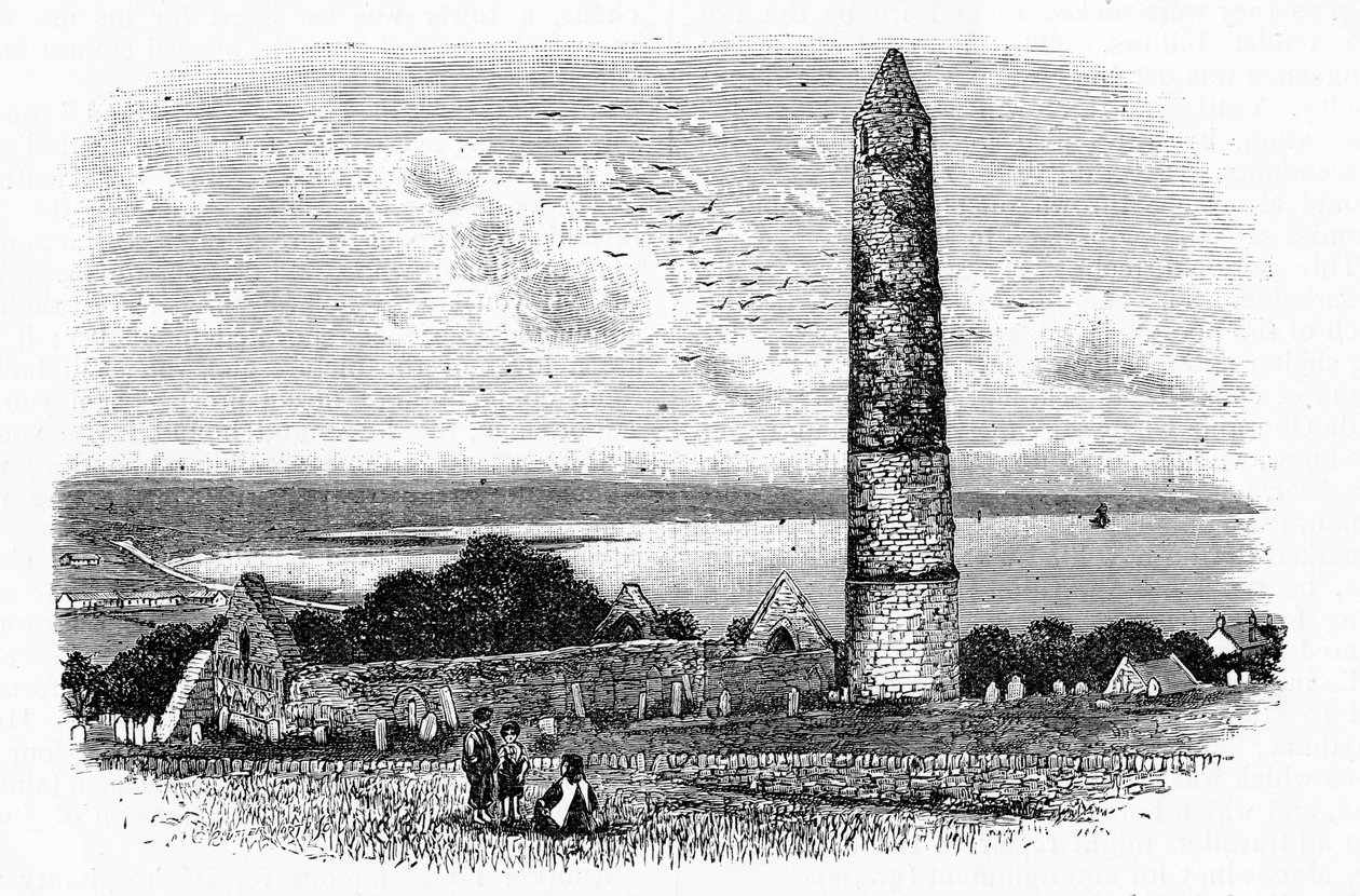 Torre Rotonda e Rovine della Chiesa di San Declan ad Ardmore, c.1888 da English School