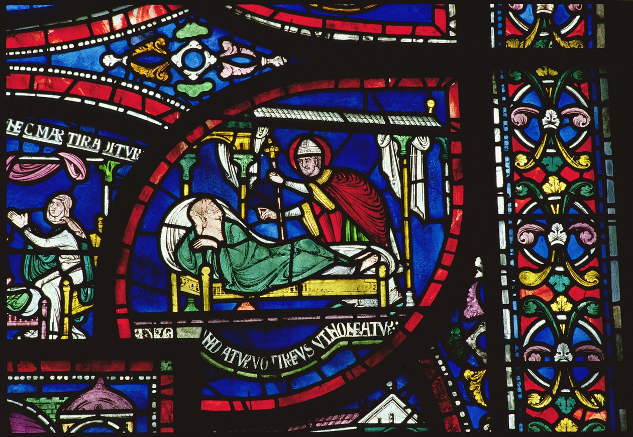 Scena dalla vita di San Tommaso Becket, finestre della Cappella della Trinità, c.1220 da English School