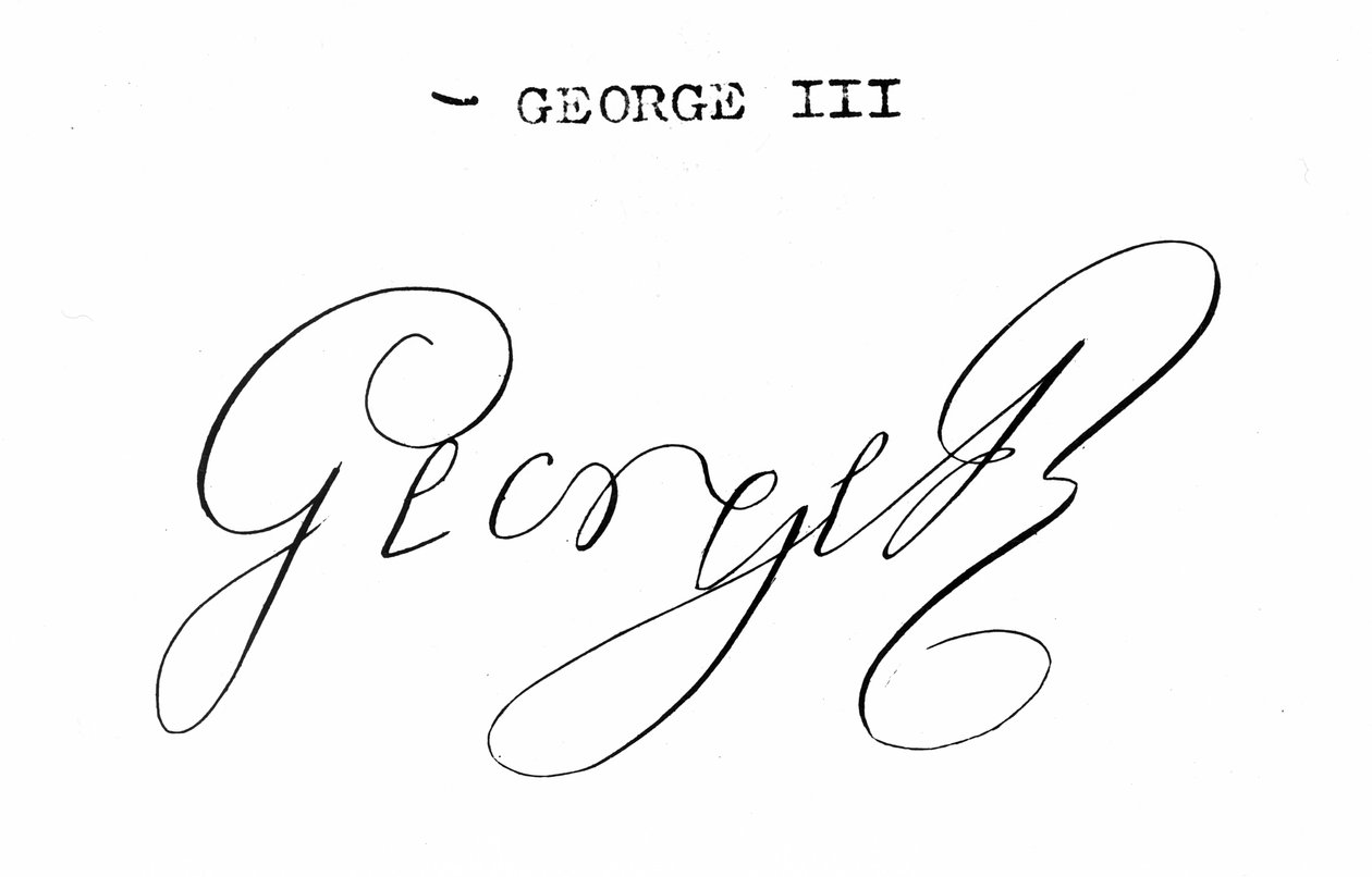 Firma di Re Giorgio III (1738-1820) da English School