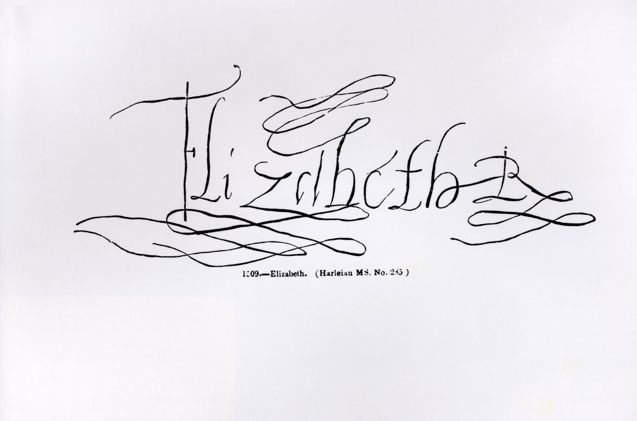 Firma della regina Elisabetta I da English School