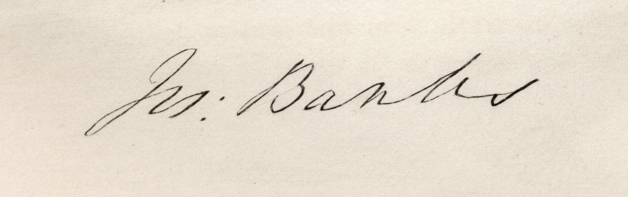 Firma di Sir Joseph Banks (1743-1820) Barone di Banks da English School
