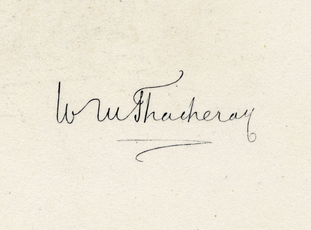 Firma di William Makepeace Thackeray (1811-63) da English School
