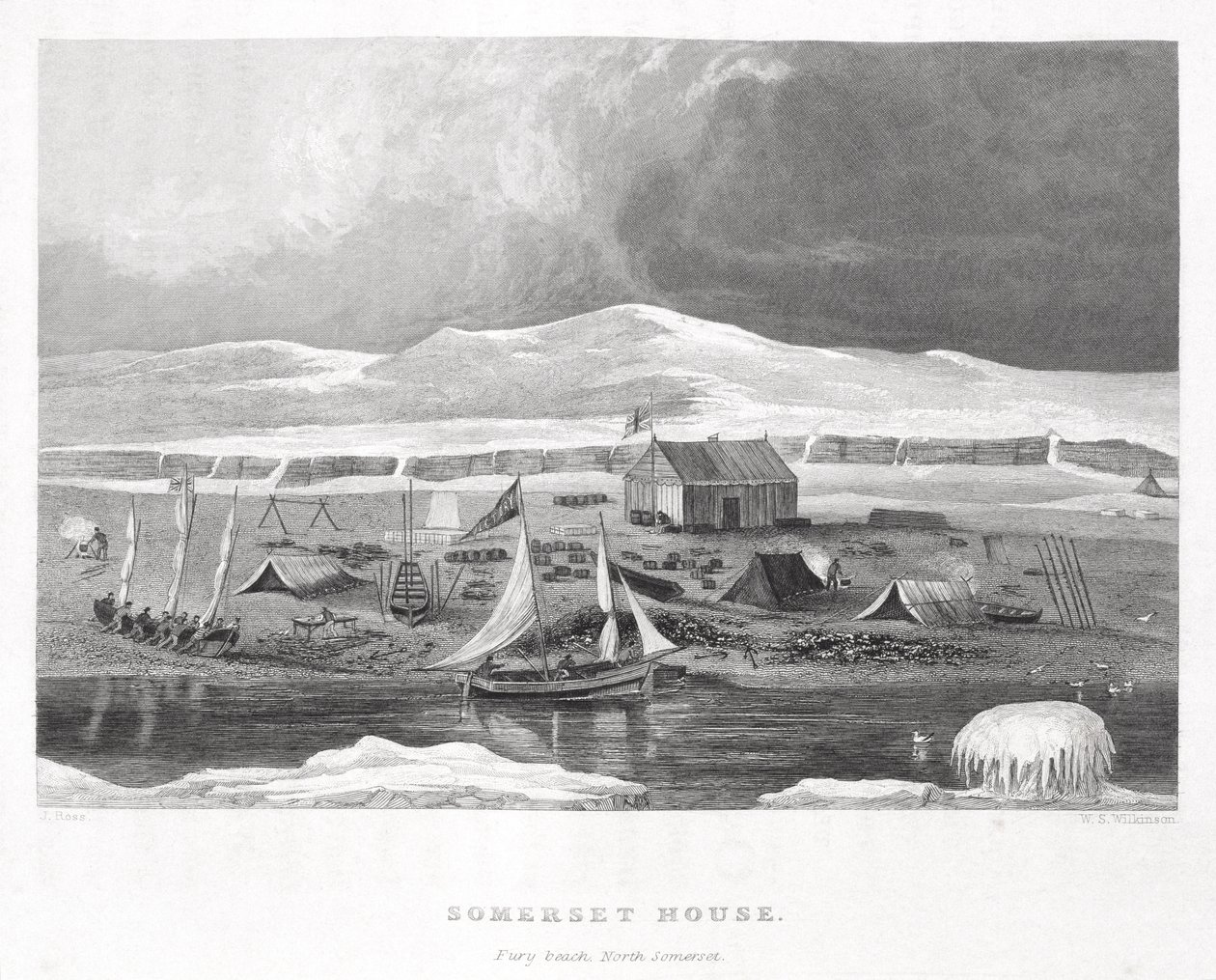 Somerset House, da Narrative of a Second Voyage in Search of a North-West Passage (1829-33), di Sir John Ross (1777-1836), inciso da W.S. Wilkinson, 1835 da English School
