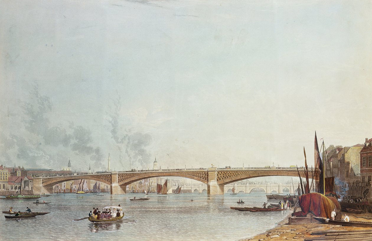 Ponte di Southwark, fronte ovest, da Bankside, guardando verso il Ponte di Londra da English School