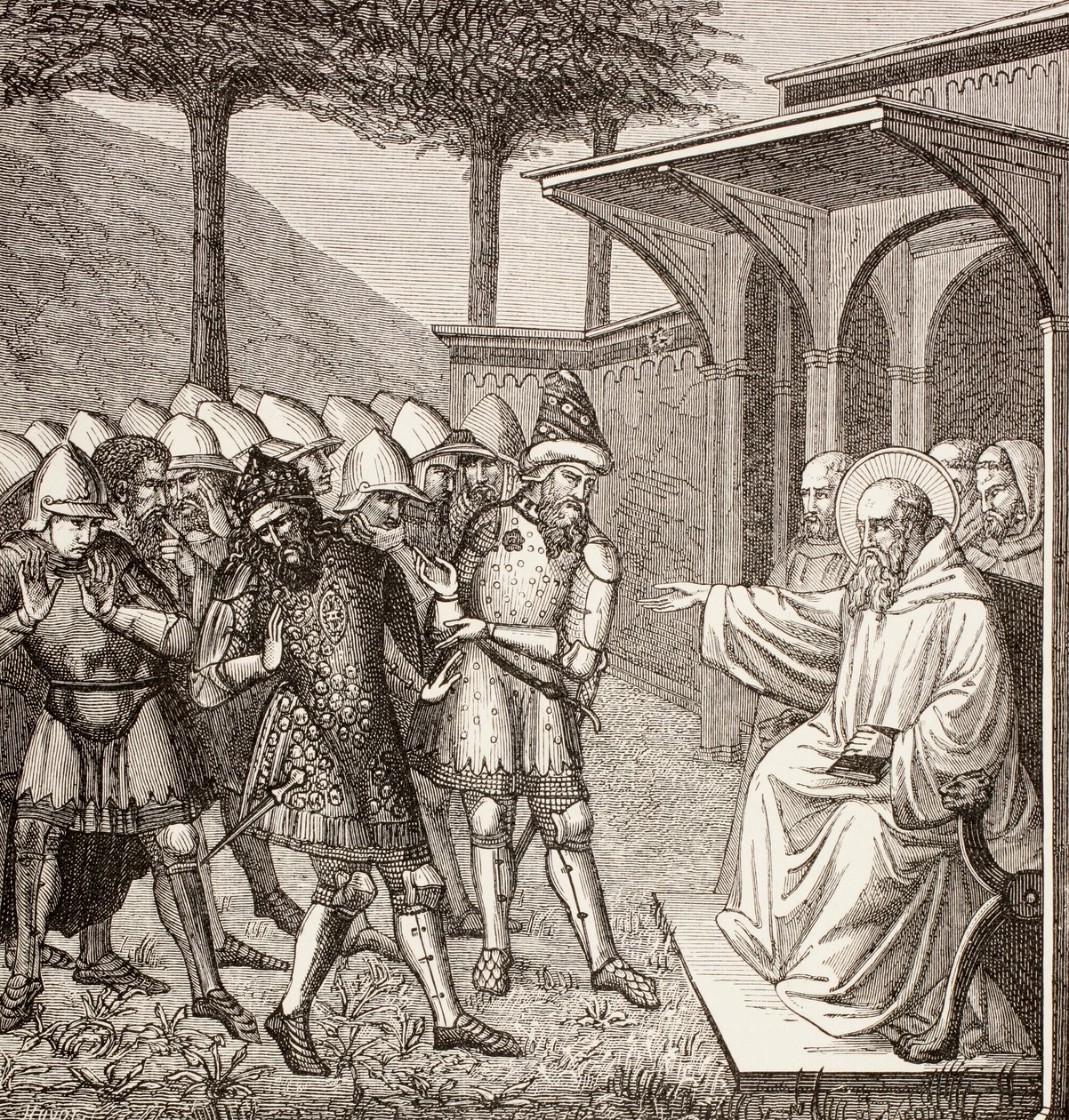 San Benedetto da Norcia rimprovera il re degli Ostrogoti da English School