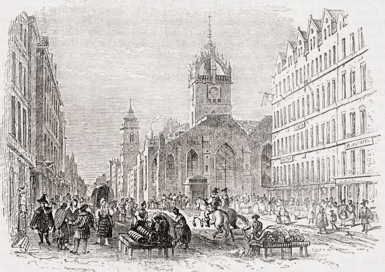 San Giles e la Vecchia Chiesa Tron, Edimburgo nel XVII secolo, da 
