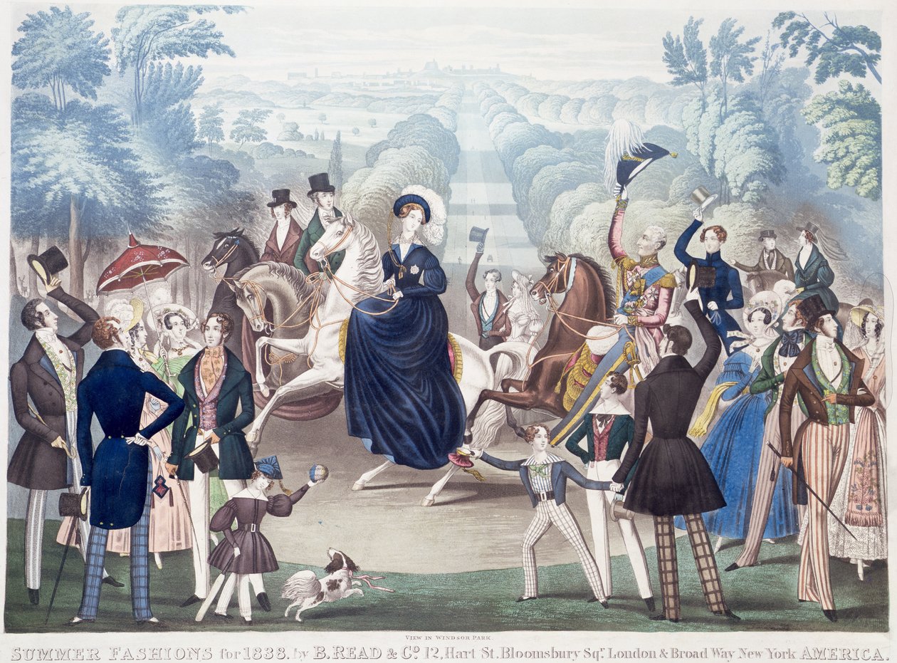 Mode estive per il 1838, Vista nel Windsor Park di B Read e Co. da English School