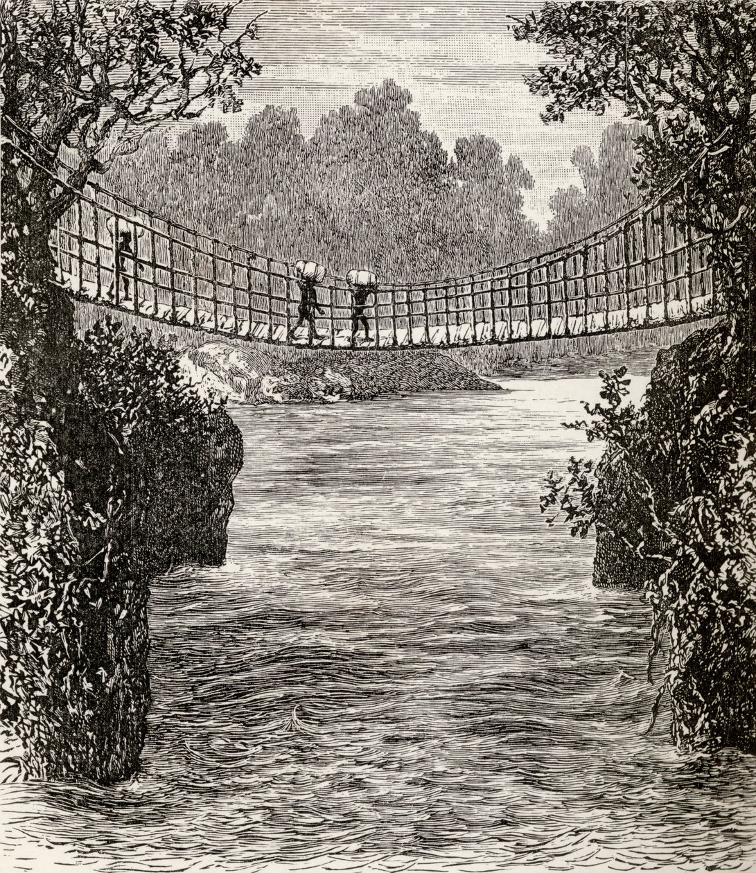 Ponte sospeso sul fiume Ituri, Congo da English School