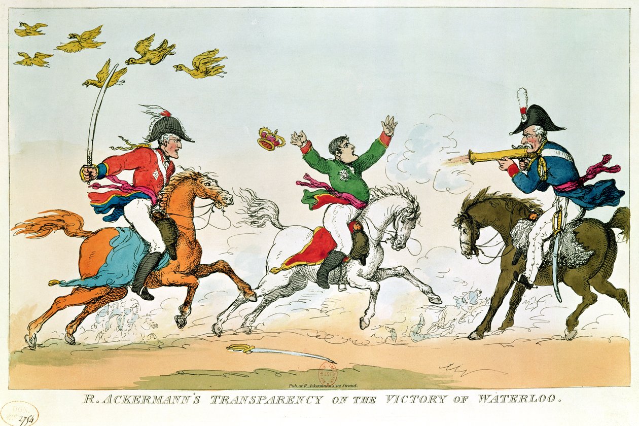 La battaglia di Waterloo, 18 giugno 1815, pubblicata da Ackermann, 1815-20 da English School