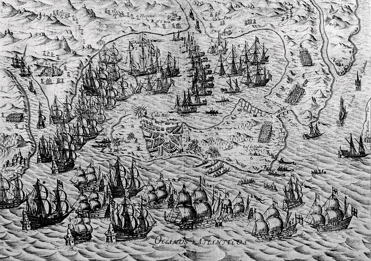La cattura di Cadice, 21 giugno 1596 da English School