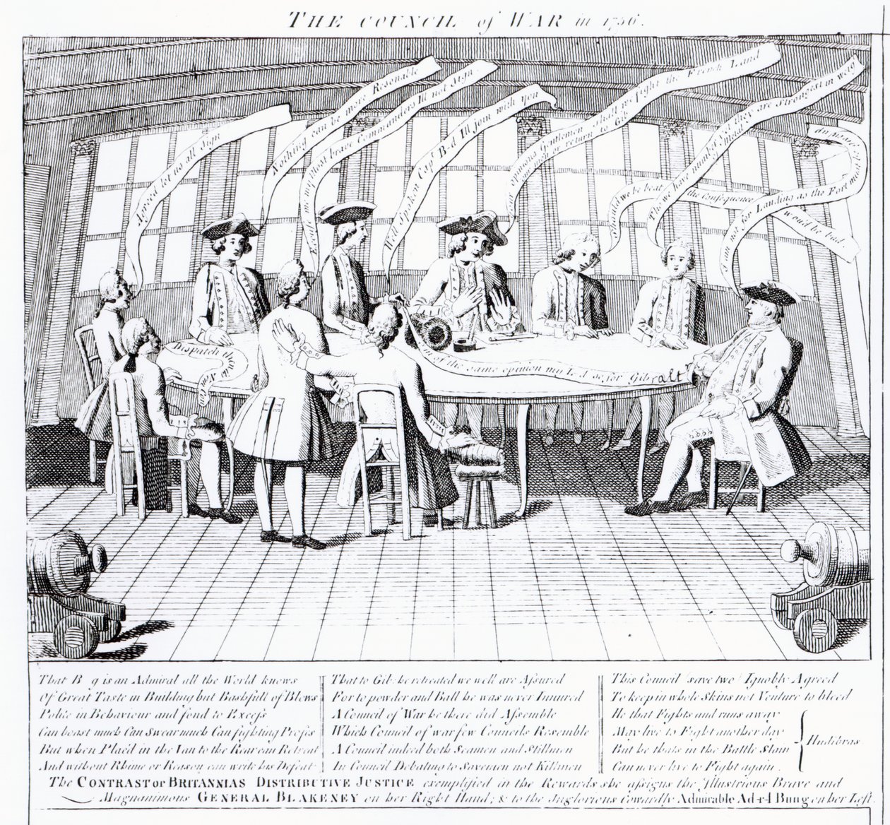Il consiglio di guerra nel 1756 da English School