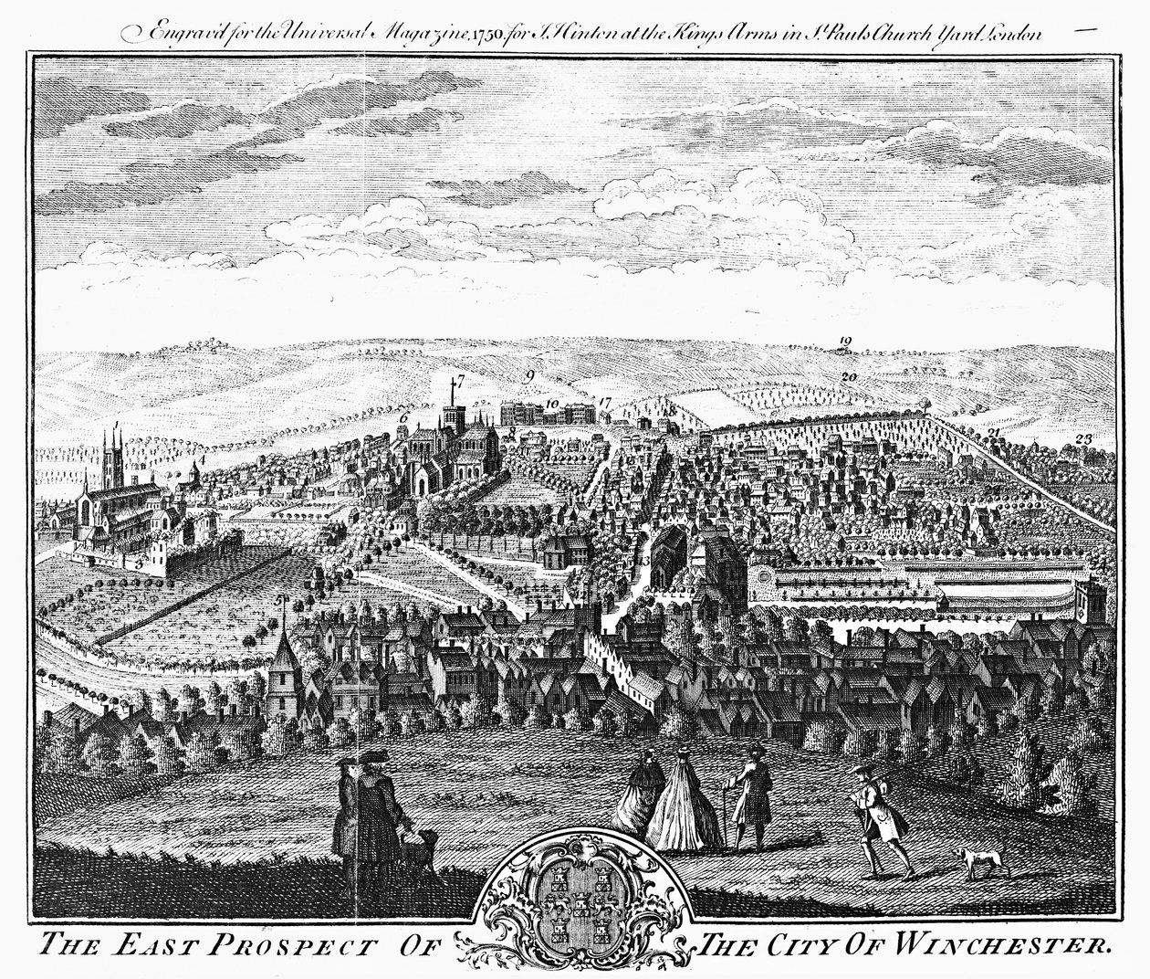 La prospettiva orientale della città di Winchester, da 